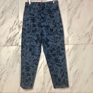 Vintage Bill Blass High Waist Floral Mom Barrel Jeans SZ 10P